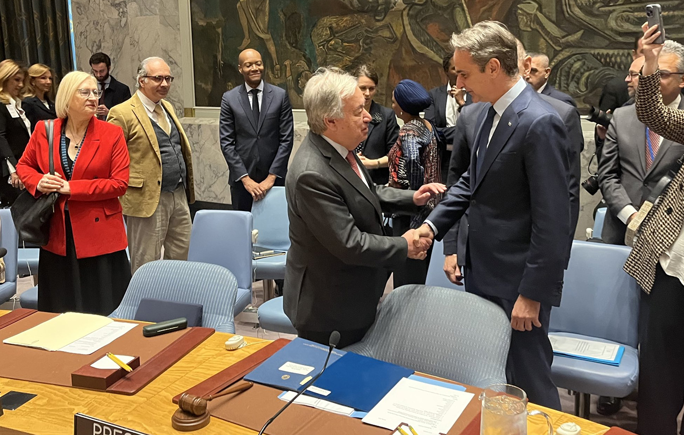 Συνάντηση Γκουτέρες – Μητσοτάκη: Ο πρωθυπουργός επαίνεσε τις πρωτοβουλίες του για αναζωπύρωση των διαπραγματεύσεων στο Κυπριακό