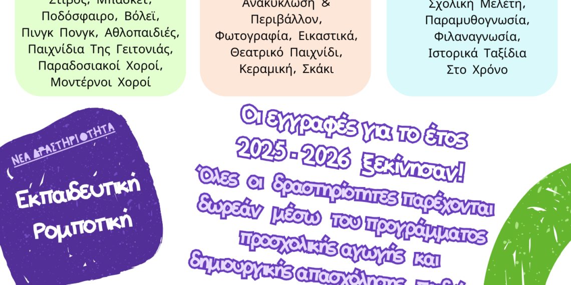 Δήμος Αιγάλεω: Έναρξη Αιτήσεων Συμμετοχής στα Κ.Δ.Α.Π.