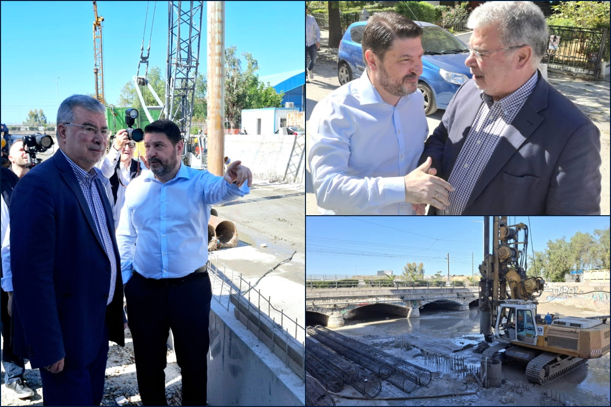 Δήμος Ταύρου-Μοσχάτου: Σε εξέλιξη το έργο του Ιλισού, θωρακίζεται η πόλη – Αυτοψία στο εργοτάξιο από τον Χαρδαλιά