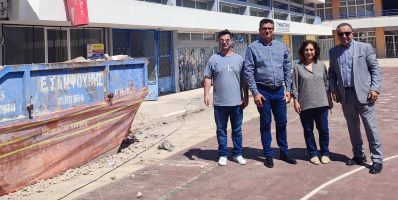 Επιτόπια επιθεώρηση Γ. Λέντζα στις εργασίες αναβάθμισης του Γυμνασίου Λεχαινών