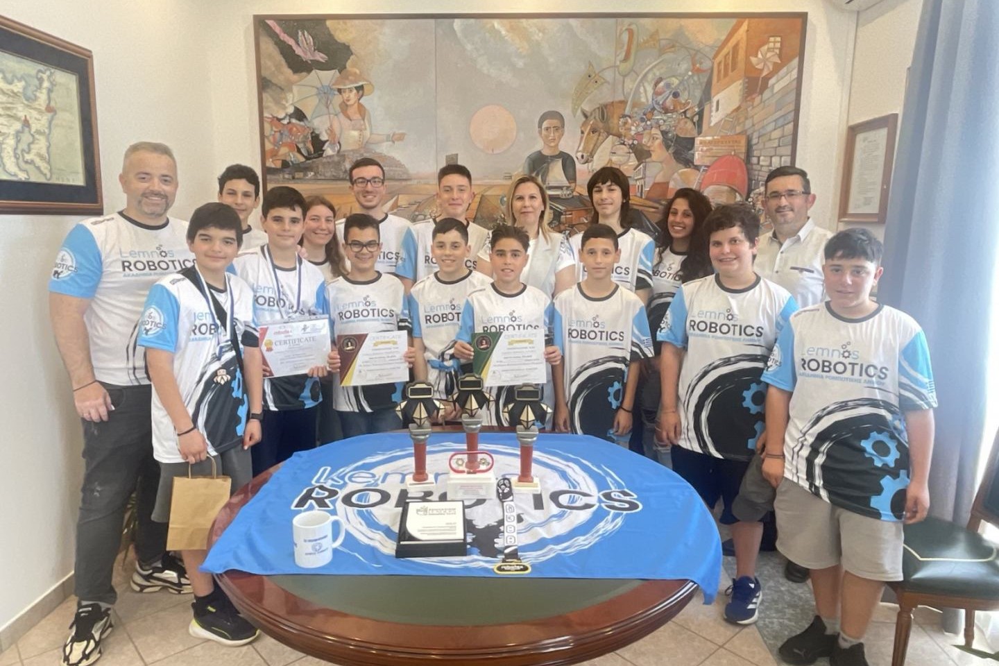 Συνάντηση της Δημάρχου Λήμνου με τους νεαρούς αστέρες της Ακαδημίας Ρομποτικής