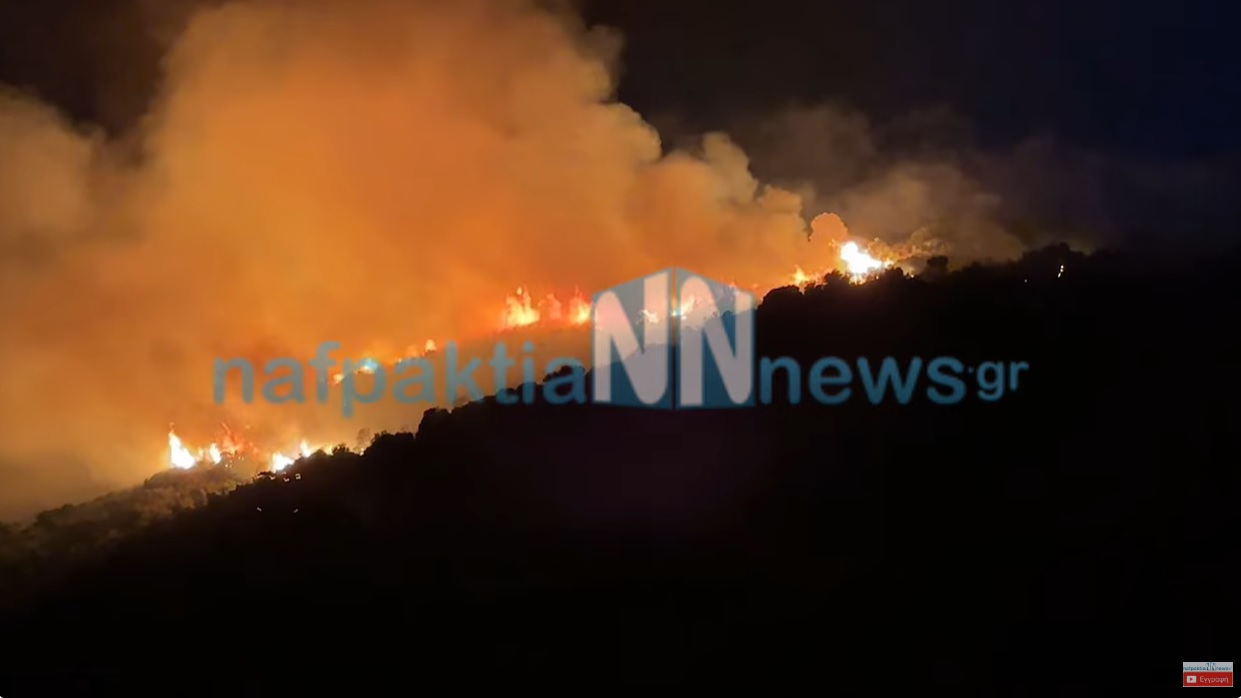 Καταστροφική φωτιά στη Ναύπακτο: Εκκενώνονται περιοχές λόγω επέκτασης του μετώπου – Ήχησε το 112