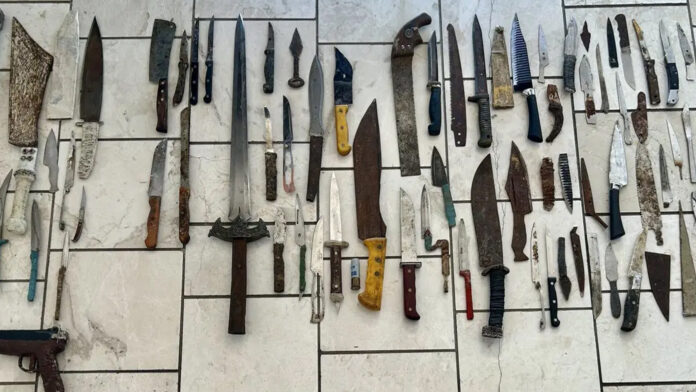 Έγκλημα στη Λαμία: Ανακαλύφθηκε ολόκληρο οπλοστάσιο στο σπίτι του 43χρονου δολοφόνου – Από δεκάδες μαχαίρια μέχρι τσεκούρι
