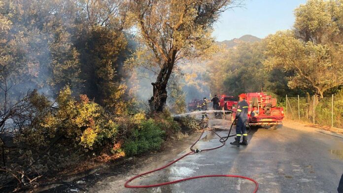 Φωτιά ξέσπασε στη Λέσβο στην περιοχή Πυργί – Ενεργοποιήθηκε το 112
