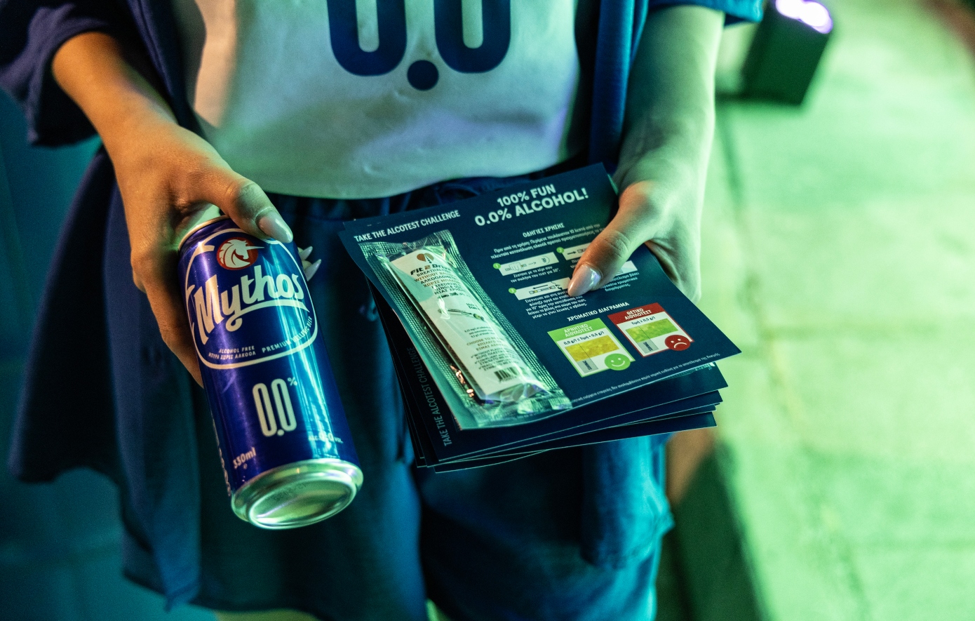 Η Ολυμπιακή Ζυθοποιία ενισχύει την υπεύθυνη κατανάλωση με τον Mythos 0.0% και τα ατομικά αλκοτέστ μιας χρήσης