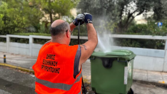 Δ. Ελληνικού – Αργυρούπολης: Καθημερινός καθαρισμός κάδων στις γειτονιές μας