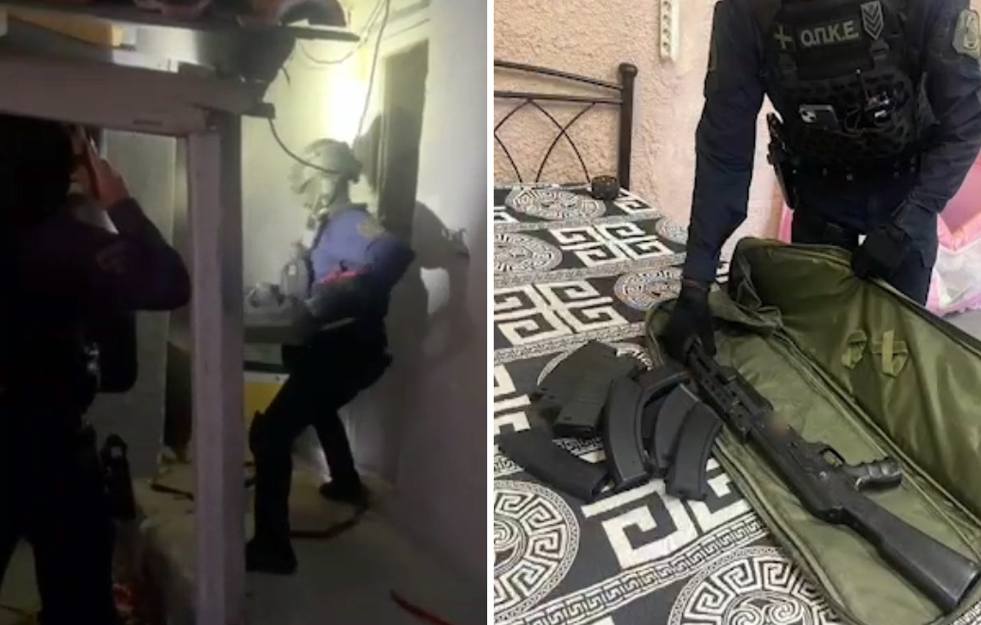 Η στιγμή που αστυνομικοί της ΕΛ.ΑΣ. εισβάλλουν σε καταυλισμό στον Γέρακα, τι ανακάλυψαν