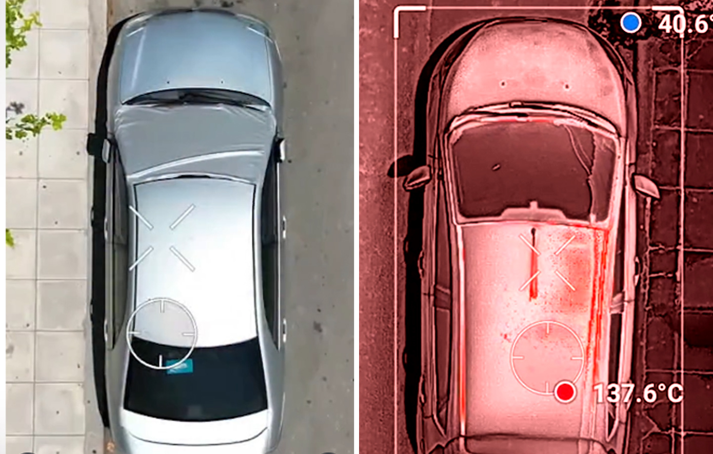 Drone κατέγραψε θερμοκρασία 153 βαθμών στην οροφή αυτοκινήτου – «Μην αφήνετε ούτε λεπτό παιδιά και κατοικίδια μέσα»