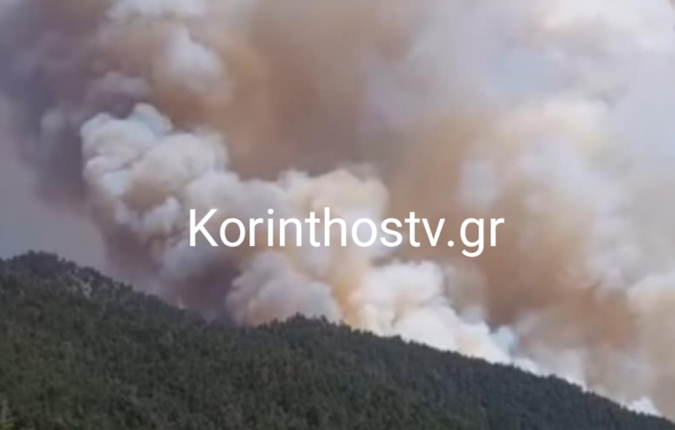 Συνεχίζεται η μεγάλη πυρκαγιά στον Φενεό Κορινθίας – Εκκενώθηκε η Καστανιά, ειδοποίηση 112 και για τη Λαύκα
