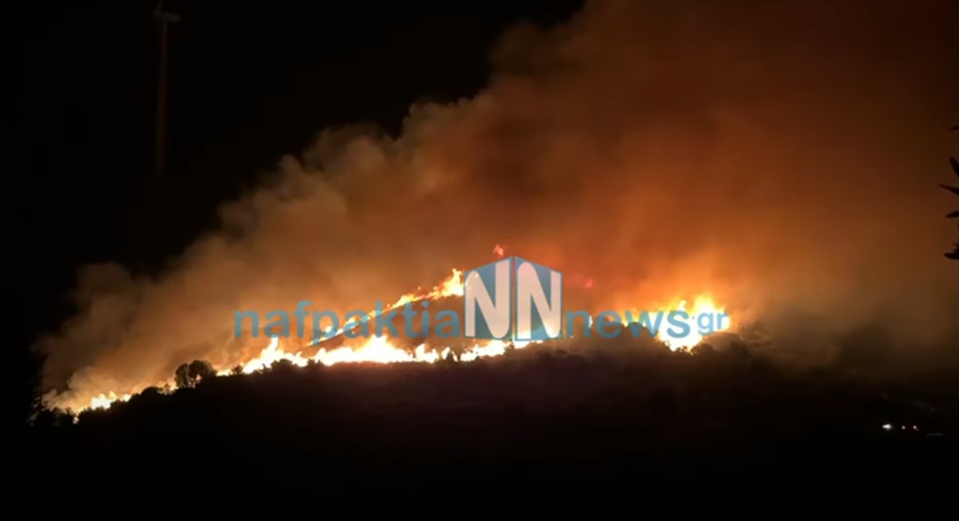 Φωτιά στη Μακύνεια Ναυπακτίας – Κατακαίει χαμηλή βλάστηση