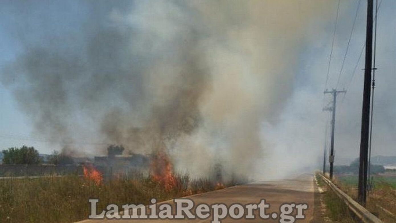 Πυρκαγιά στην εθνική οδό Αθηνών-Λαμίας, κοντά στη Θήβα