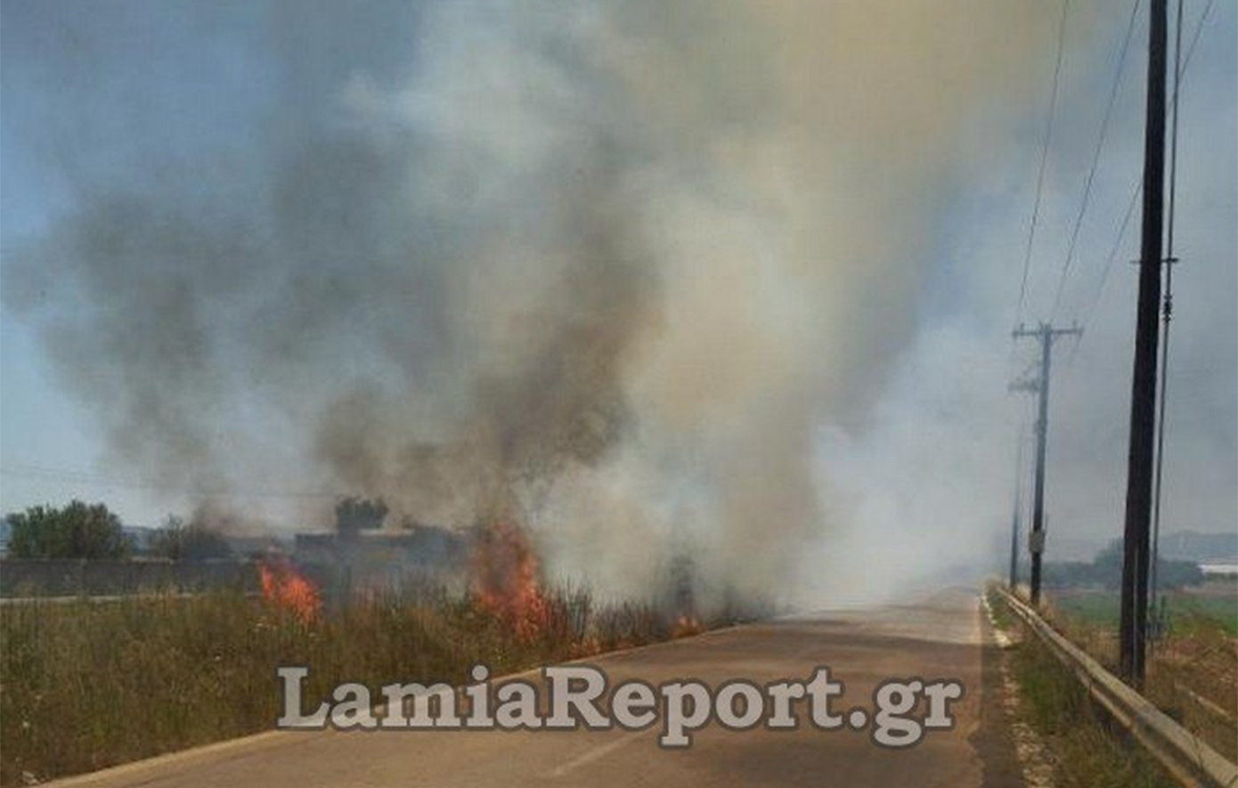 Πυρκαγιά στην εθνική οδό Αθηνών-Λαμίας, κοντά στη Θήβα