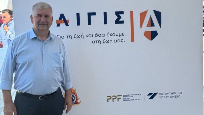Ο Β. Σιώμος στην εκδήλωση παράδοσης 164 οχημάτων στο Πυροσβεστικό Σώμα