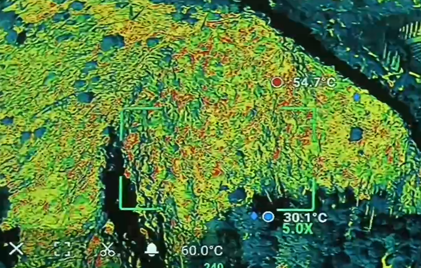 Αισθητή θερμοκρασία 53°C από νωρίς το πρωί – Εντυπωσιακές εικόνες από θερμικό drone στο Αττικό Άλσος