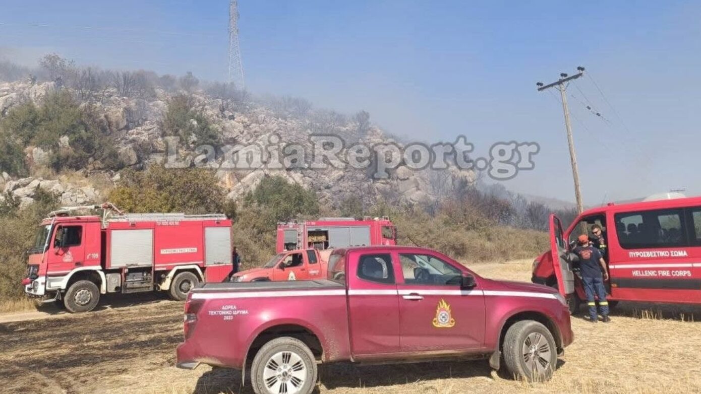 Μεγάλη πυρκαγιά μαίνεται στη Λάρυμνα Φθιώτιδας – Σηκώθηκαν εναέρια μέσα