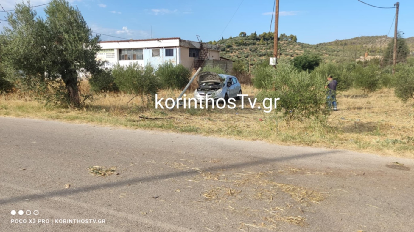 Όχημα εκτράπηκε και κατέληξε σε ελαιώνα στην Κόρινθο – Δύο τραυματίες