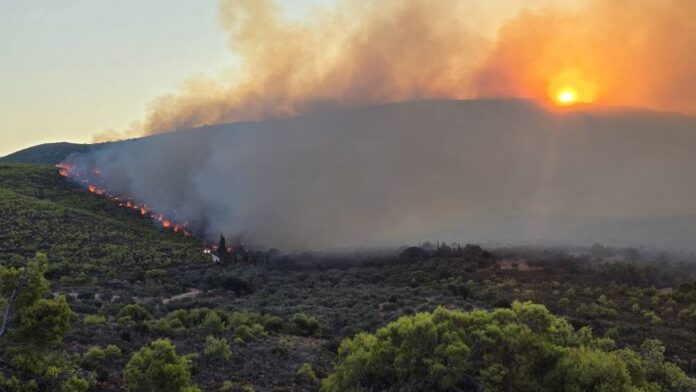 Η μεγάλη πυρκαγιά στη Ζάκυνθο σε πλήρη δράση – Εκκενώθηκαν Αγαλάς και Κερί – Καταστροφή σπιτιών