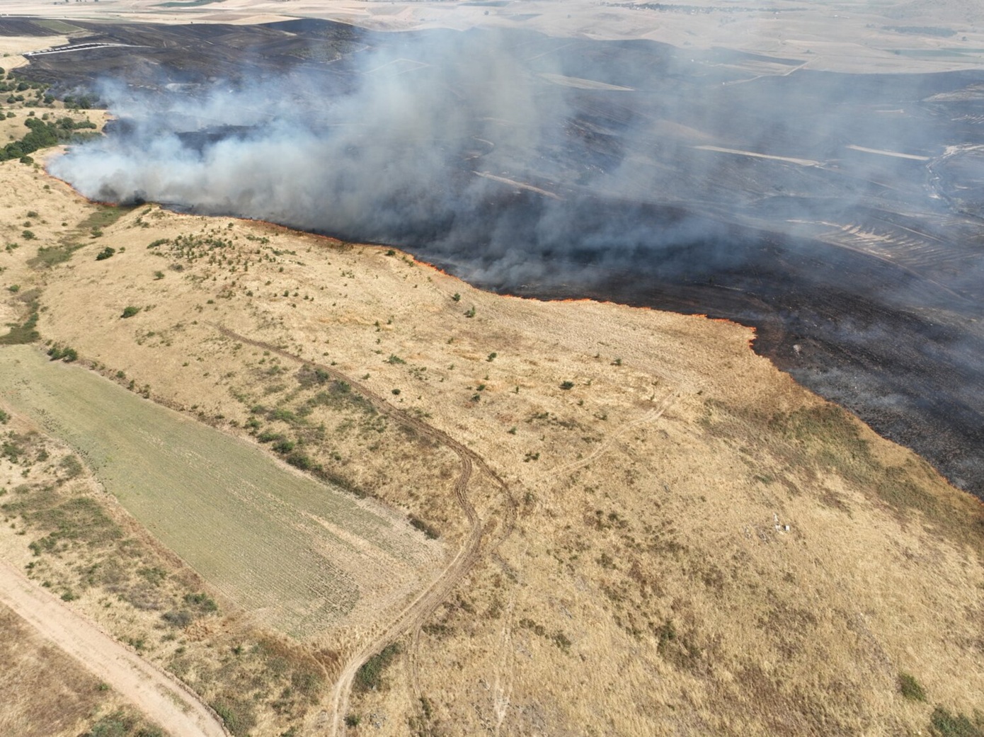 Η μεγάλη πυρκαγιά σε καλλιέργειες του Κιλελέρ στη Λάρισα τέθηκε υπό έλεγχο
