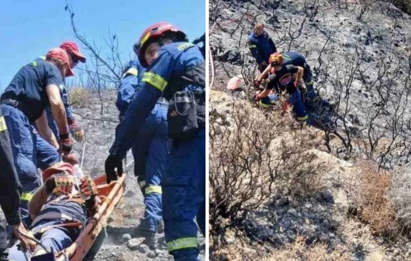 Πάτρα: Συναρπαστική διάσωση πυροσβέστη που κατέληξε σε χαράδρα