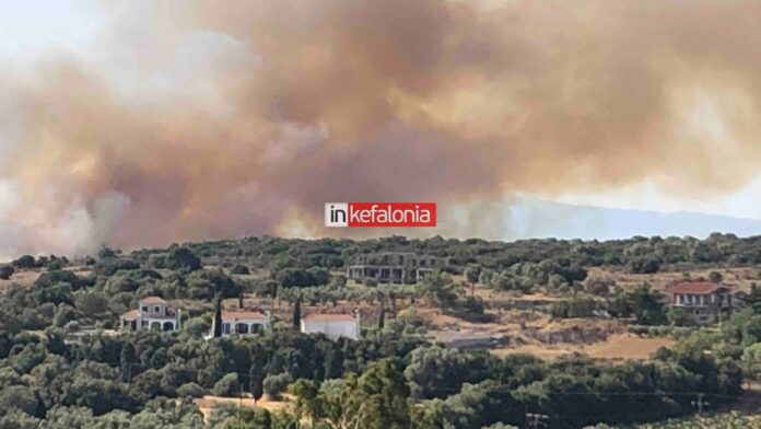 Δύο πυρκαγιές στην Κεφαλονιά – Ενεργοποιήθηκε το 112