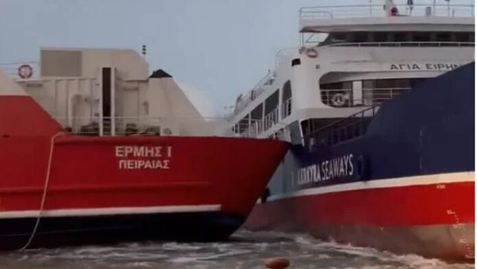 Οι κάβοι υποχώρησαν και δύο πλοία συγκρούστηκαν στο λιμάνι της Ηγουμενίτσας