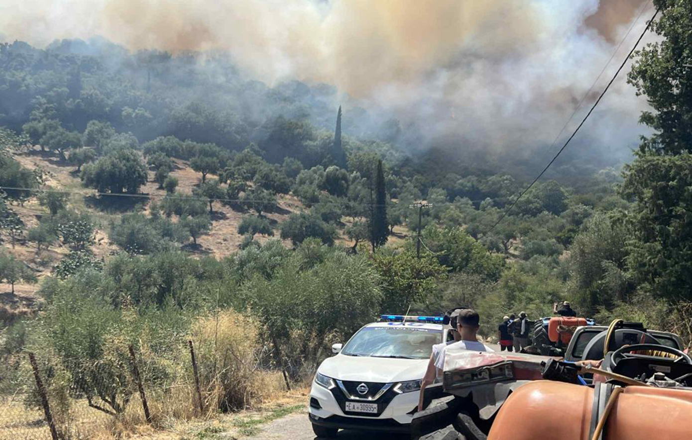 Πυρκαγιά σε αγροτοδασική ζώνη στη Λαγόμανδρα Χαλκιδικής
