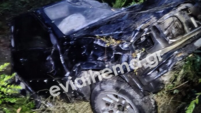 Συγκλονιστικό τροχαίο με θύμα στη Βόρεια Εύβοια – Όχημα έπεσε σε χαράδρα 150 μέτρων