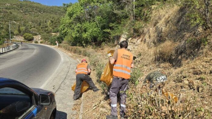 Καθαριστικές δράσεις στην Περιμετρική οδό Καβάλας