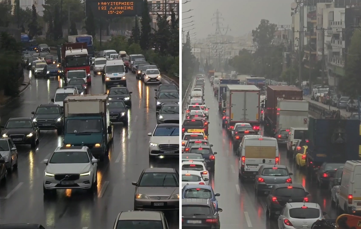 Χάος στην κίνηση στον Κηφισό – Χιλιόμετρα μποτιλιαρίσματος