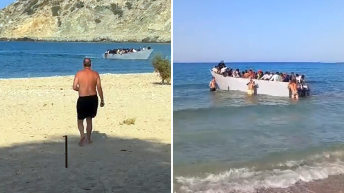Ακατάπαυστες οι μεταναστευτικές αφίξεις στην Κρήτη – Βίντεο στο TikTok δείχνει λουόμενους να απωθούν βάρκα στη Γαύδο