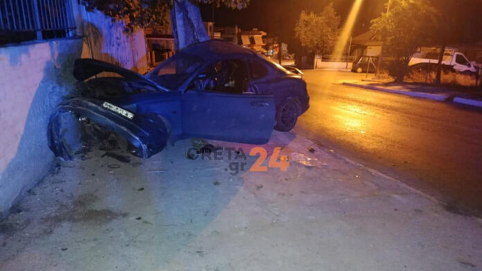 Οδηγός στα Χανιά ξέφυγε από τον έλεγχο και συγκρούστηκε με τοίχο