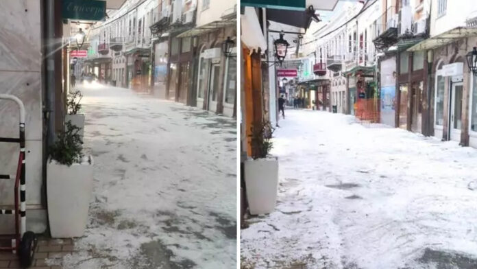 Χάος στη Μυτιλήνη από την κακοκαιρία: Πλημμυρισμένα καταστήματα και προβλήματα στο οδικό δίκτυο από το χαλάζι
