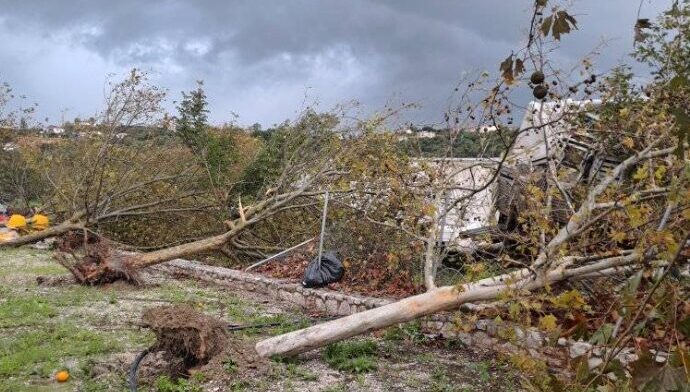 Σημαντικές καταστροφές στη Μεσσηνία από την κακοκαιρία Adel – Ανεμοστρόβιλος έπληξε τη Φοινικούντα