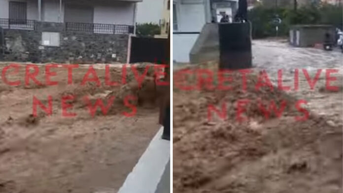 Κρήτη: Έντονες βροχοπτώσεις και πλημμύρες στις δύο μεγαλύτερες πόλεις του νησιού