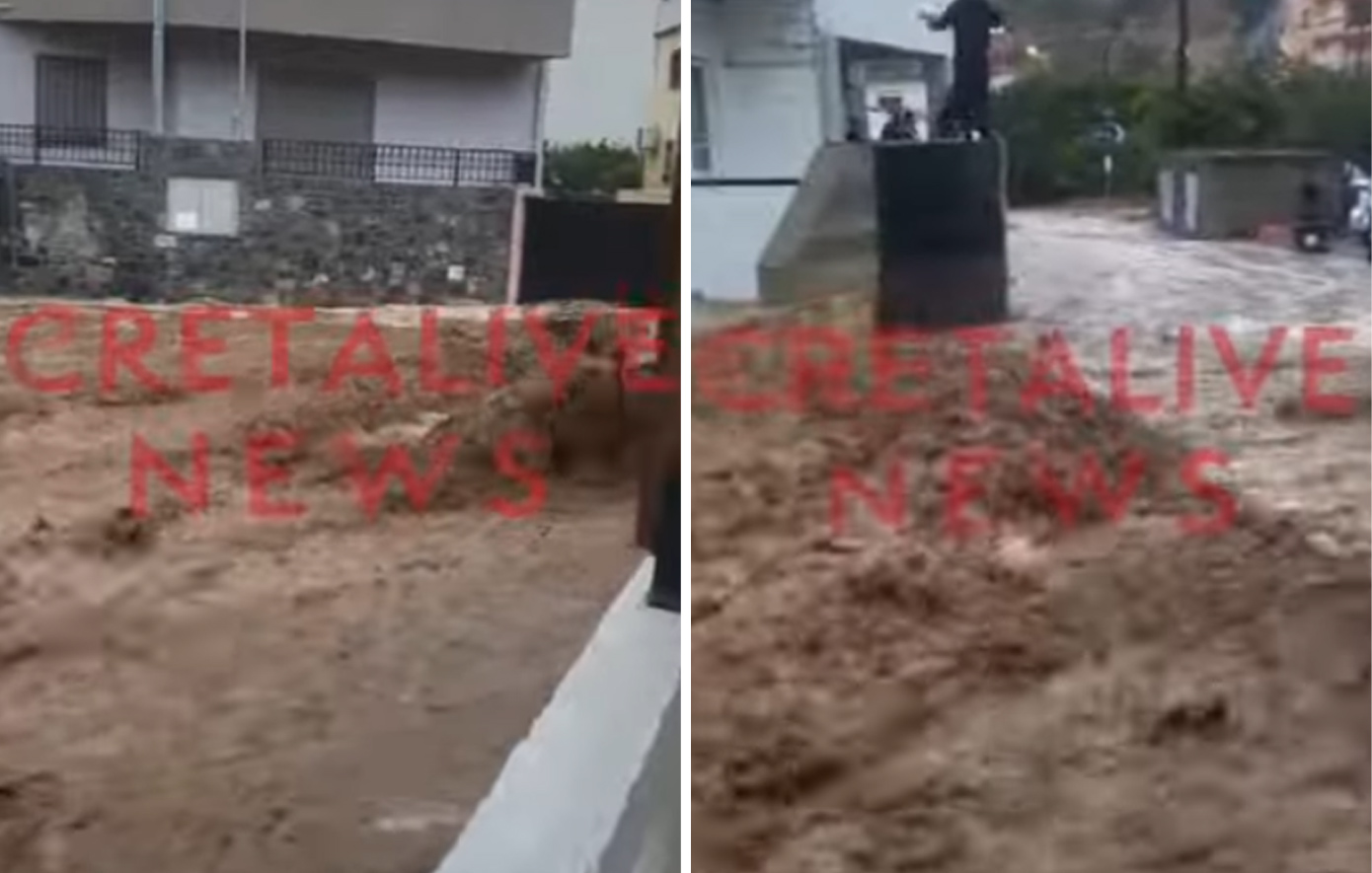 Κρήτη: Έντονες βροχοπτώσεις και πλημμύρες στις δύο μεγαλύτερες πόλεις του νησιού