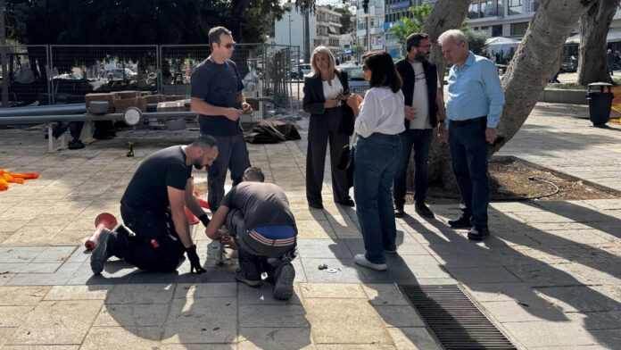 Καινούργια φωτιστικά στην πλατεία Ελευθερίας του Δήμου Ηρακλείου