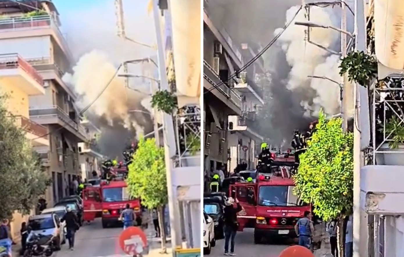 Πυκνοί καπνοί και έντονες φλόγες σε διαμέρισμα στο Μπραχάμι – Σημαντικές ζημιές από την πυρκαγιά