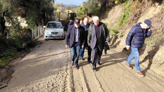 Επίσκεψη Περιφερειάρχη Ιονίων Νήσων σε πληγείσες ζώνες της Βόρειας Κέρκυρας