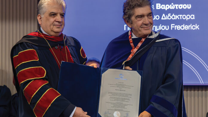 Ο Κώστας Βαρώτσος αναγορεύθηκε Επίτιμος Διδάκτορας του Πανεπιστημίου Frederick στην Κύπρο