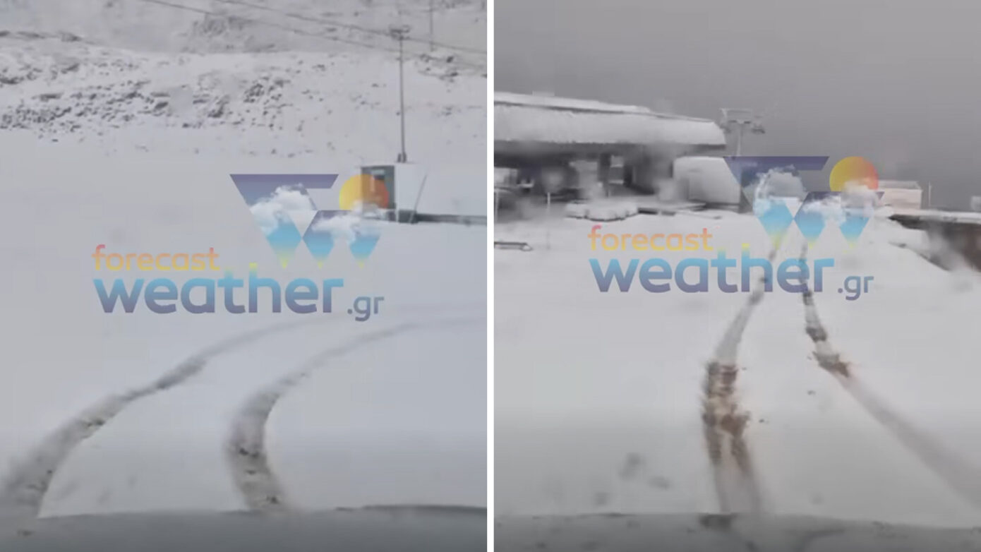 Εντυπωσιακό το τοπίο στον Παρνασσό – Στα λευκά «ντύθηκε» το χιονοδρομικό κέντρο, δείτε βίντεο
