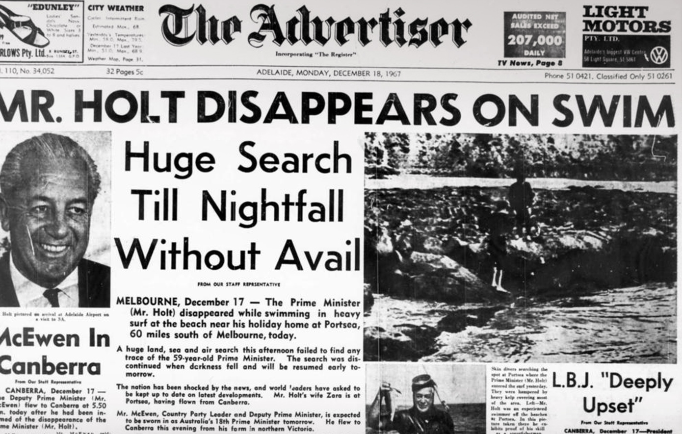 Σαν σήμερα 17 Δεκεμβρίου: Η αινιγματική εξαφάνιση του πρωθυπουργού της Αυστραλίας