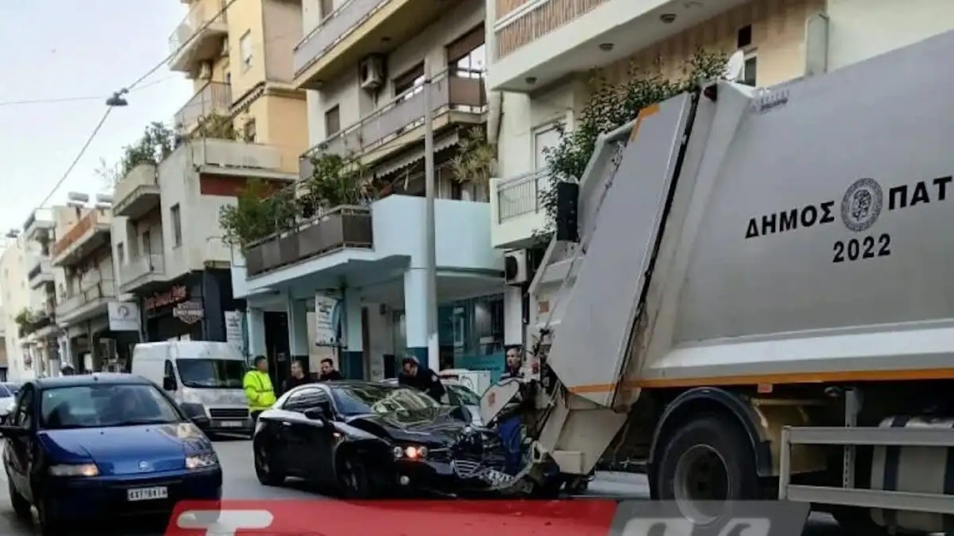 Συγκλονιστικό ατύχημα στην Πάτρα: Αυτοκίνητο συγκρούστηκε με απορριμματοφόρο – Τραυματισμός εργαζόμενου