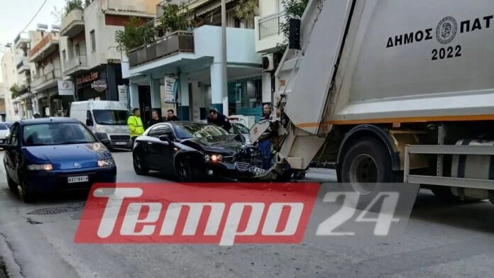Πάτρα: Όχημα συγκρούστηκε με απορριμματοφόρο, τραυματίζοντας υπάλληλο καθαριότητας