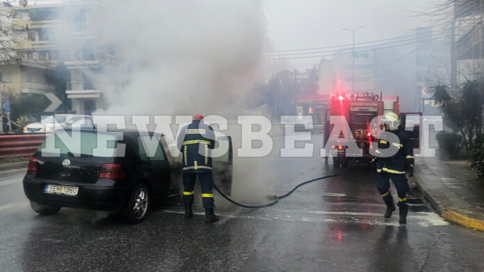 Πυρκαγιά σε όχημα στην κάθοδο της Κηφισίας κοντά σε πρατήριο: Χιλιόμετρα ουρών