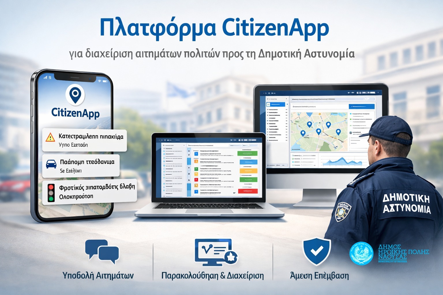 Δ.Νάουσας: Εφαρμογή “CitizenApp” για εξυπηρέτηση αιτημάτων πολιτών