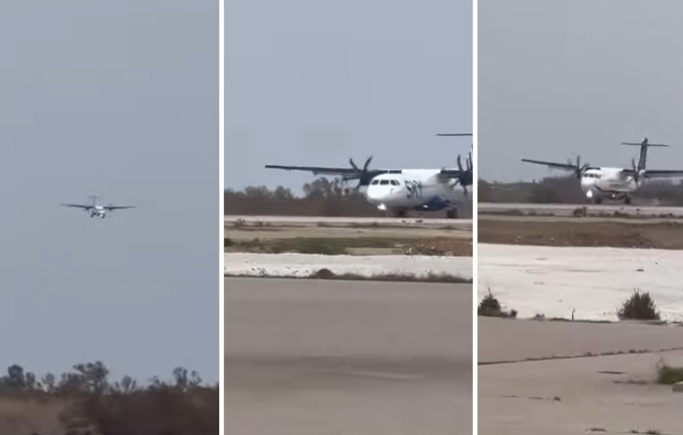 Νάξου: Εντυπωσιακό βίντεο από πιλότους που προσγειώνουν αεροσκάφη εν μέσω θυελλωδών ανέμων
