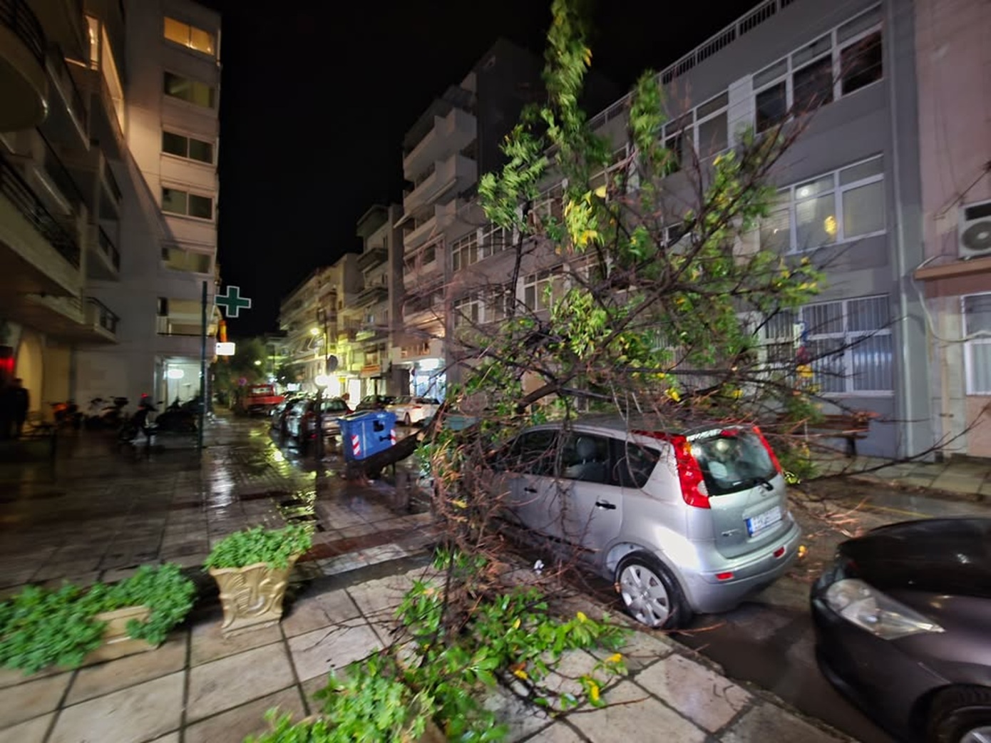 Αλεξανδρούπολη – σκηνές «καταστροφής»: Δέντρα ξεριζώθηκαν, μηχανές αναποδογύρισαν, οι άνεμοι έφτασαν τα 154χλμ/ώρα