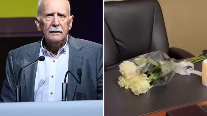Συγκίνηση στον ΑΝΤ1 – Τα λευκά τριαντάφυλλα και το κερί που καίει στο γραφείο του Γιώργου Παπαδάκη