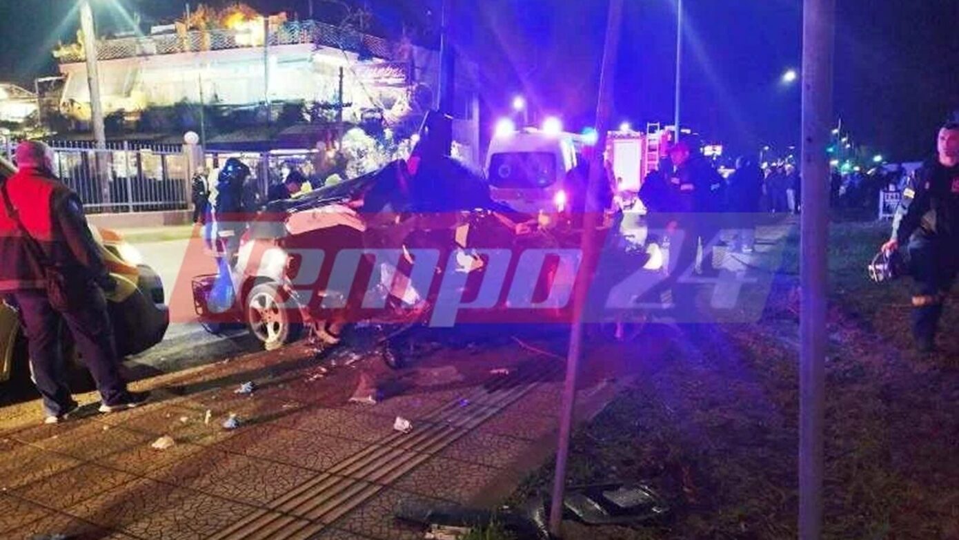 Δραματική σύγκρουση στην Πάτρα: Δύο νέοι νεκροί σε τροχαίο στην Παραλία – Το όχημά τους «καρφώθηκε» σε κολόνα
