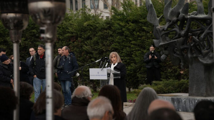 Η Περιφερειάρχης στις τελετές για την Εθνική Ημέρα Μνήμης των Ελλήνων Εβραίων Θυμάτων του Ολοκαυτώματος